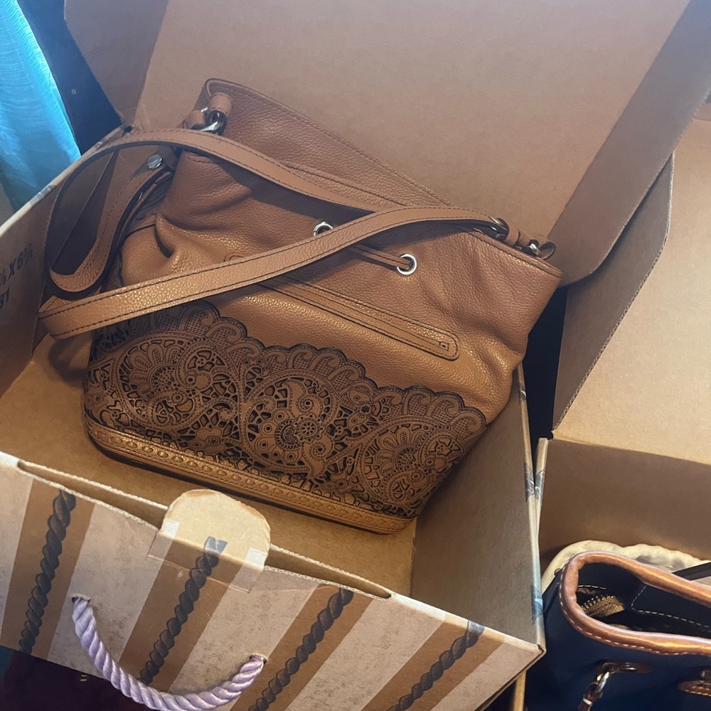 Brighton Leather bucket bag Clover Clementine Handbag